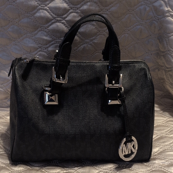 Michael Kors Black Satchel with Silver Details - Picture 1 of 4